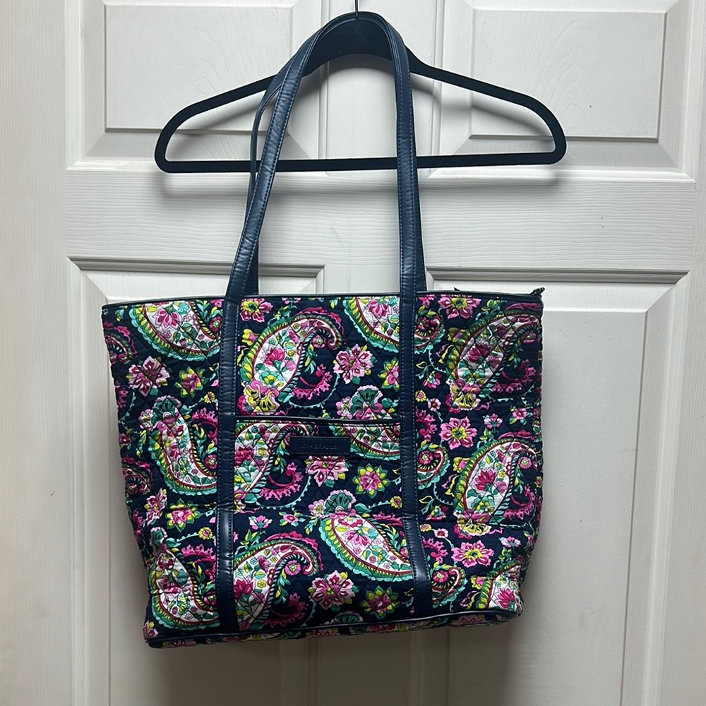 Vera Bradley Blue and Pink Paisley Tote Bag